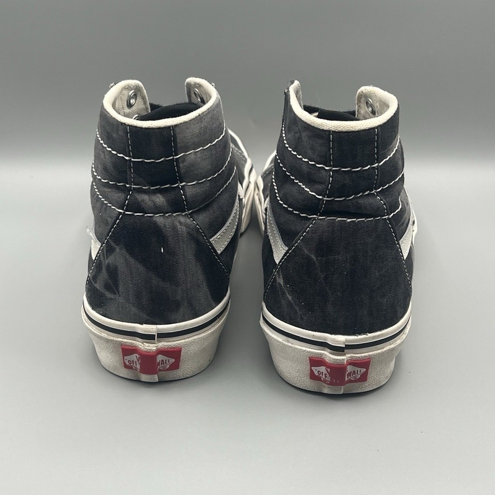 Vans Sk8-Hi Washed Black Gray High Top Skate Shoes - Men's Size 8 USED - Picture 4 of 8
